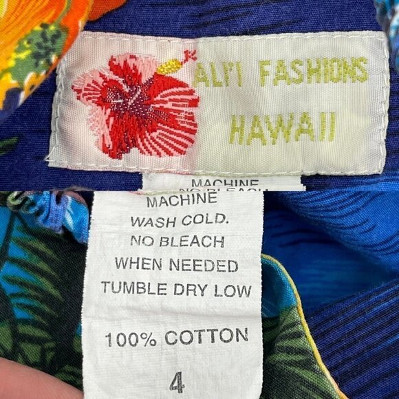 Ali'l Fashions Hawaii Girl's 4 Tropical Sleeveless Hawaiian Aloha Sundress Dress - Picture 4 of 4